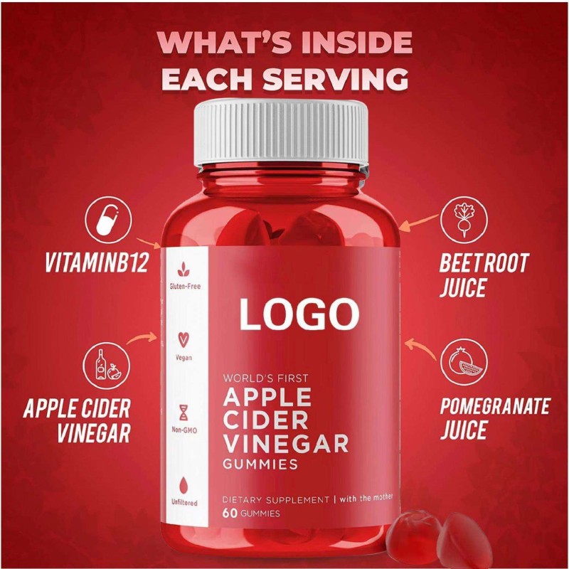 Private Label Apple Cider Vinegar Gummies with 1000mg for Adults