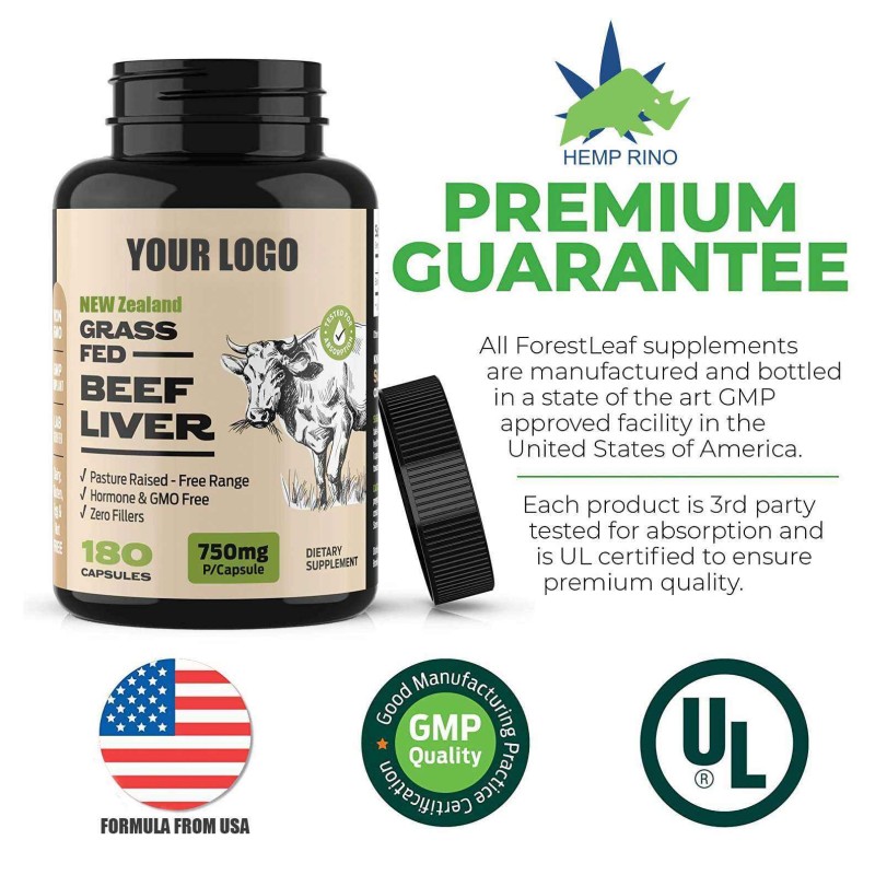 High Absorption New Zealand Grassfed Beef Liver Capsule Supplement Natural Vitamin B12 CoQ10 for Adults in Sports Nutrition