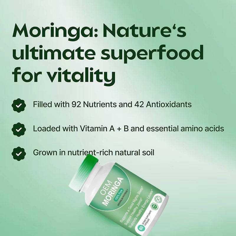 Direct Factory Sale Popular Moringa Leaf Capsules for Adults Cross-Border TK Healthcare Supplement Hot-Selling