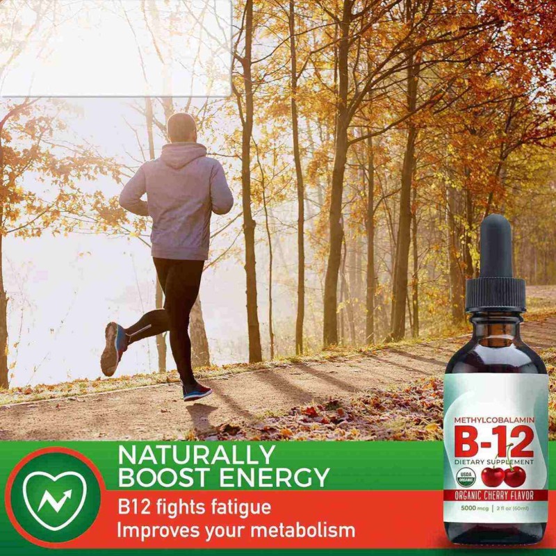OEM Natural Organic CHERRY FLAVOR Sublingual Extra Strength 5000 Mcg Methylcobalamin Vitamin B12 Liquid Drops for Adults