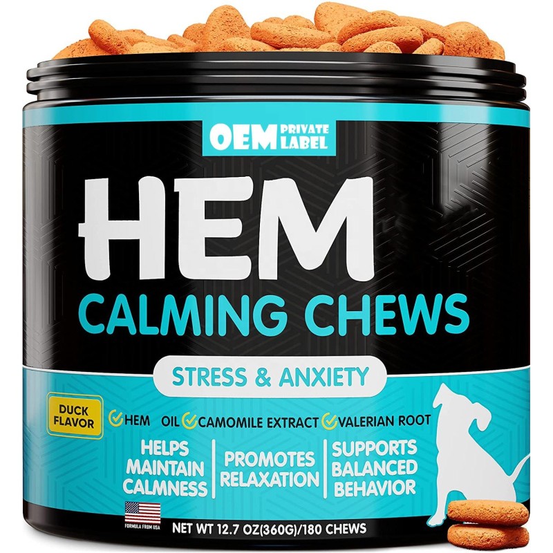 OEM Private Label Pet Calming Chewable Vitamins Treats for Dogs Anxiety Relief Cats Chews by Pet Health Care Supplements