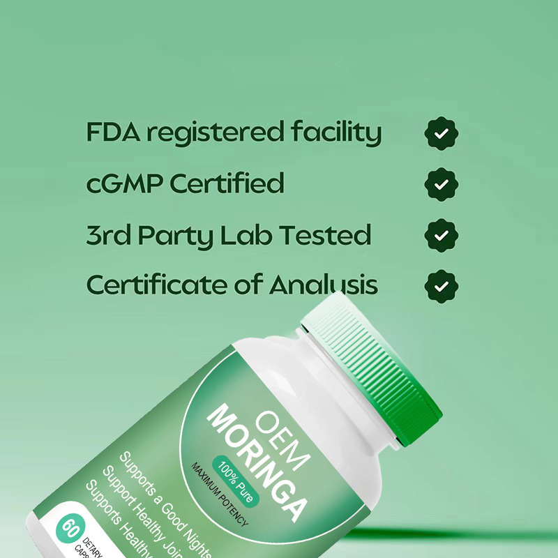 Direct Factory Sale Popular Moringa Leaf Capsules for Adults Cross-Border TK Healthcare Supplement Hot-Selling