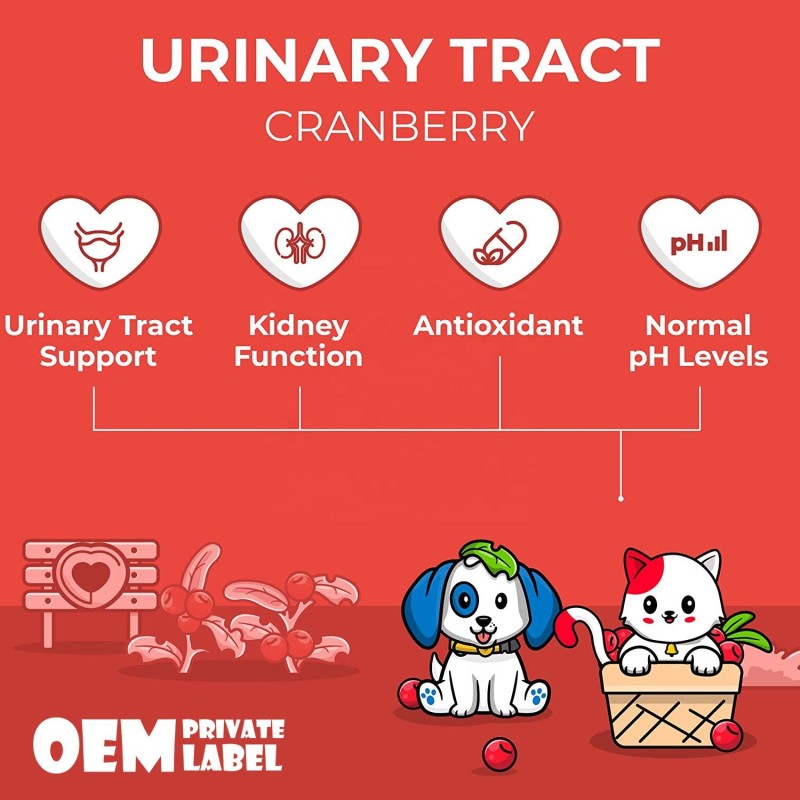Cranberry Supplement for Dogs with Urinary Tract Support Bladder Stones Relief Glucosamine Chondroitin Joint Support Probiotics