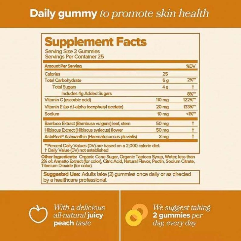 Best Glowing Collagen L-Glutathione Gummies Biotin Gummies Baboo Extract and Astaxanthin Capsules for Adults