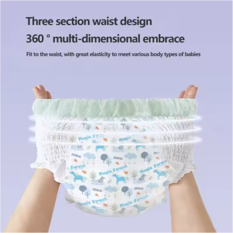 Baby Diapers Manufacturer - Medium Size Printed Organic Cotton Bamboo Ultra Thick PE Backing