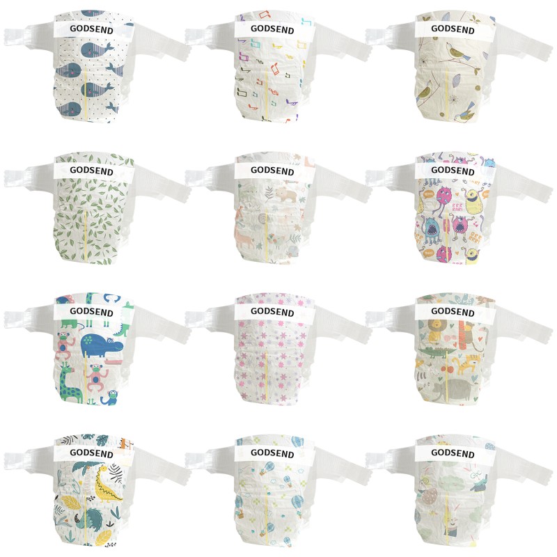 Baby Diapers Manufacturer - Bamboo Nonwoven Viscose Disposable Printed Magic Tape SAP Japan