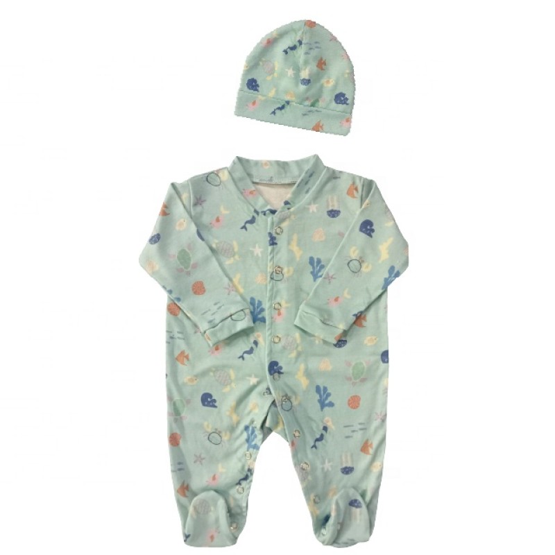 Baby Footie Supplier - Cotton Soft Comfortable Long Sleeves Plain Printed