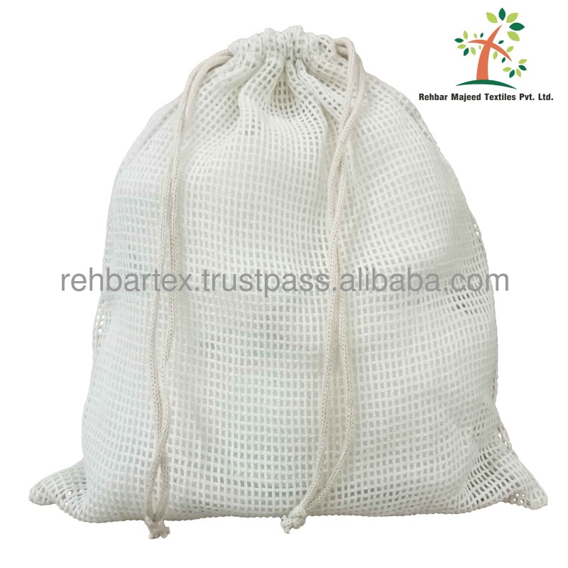 Mesh Bags Manufacturer - Cotton Drawstring Washable Eco Friendly Custom