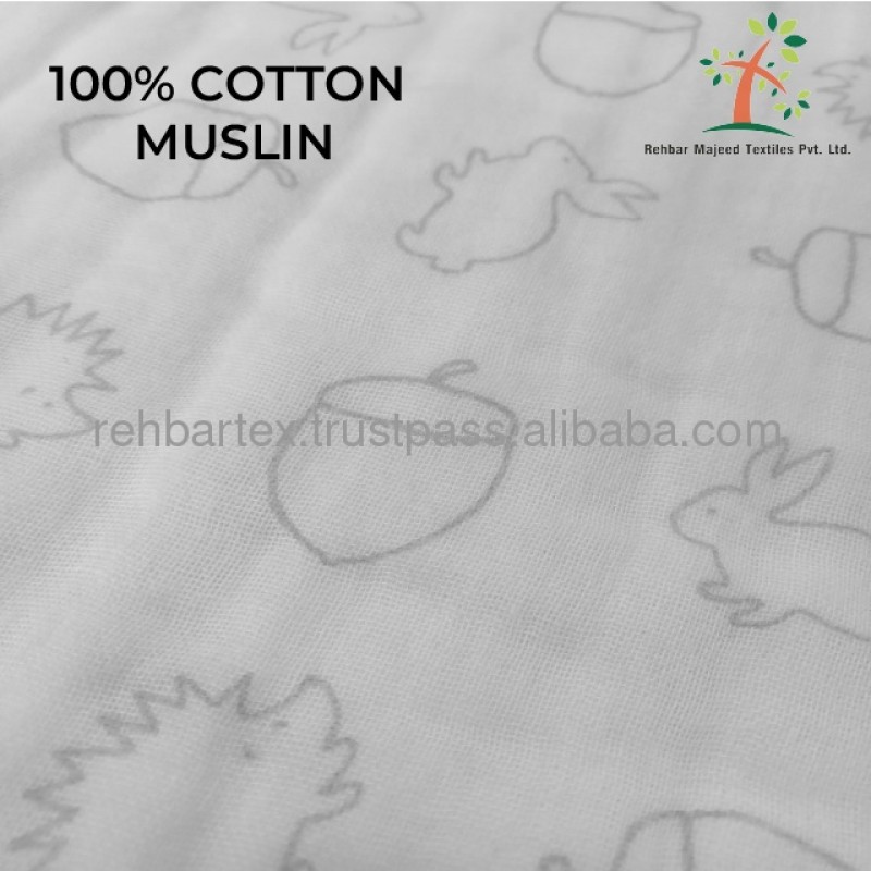 Cotton Blanket Supplier - 3 Layers Crinkle Soft Breathable Baby