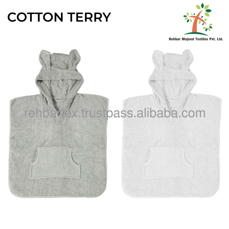 Hooded Poncho Manufacturer - Cotton Terry Bamboo Extra Soft Multiple Colors