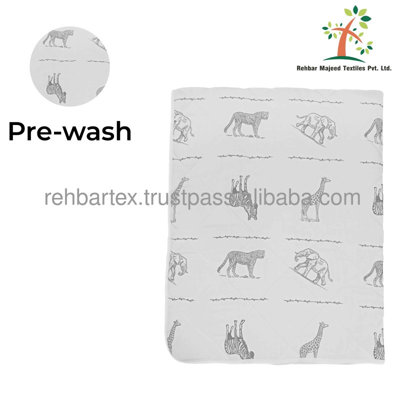 Quilt Cover Manufacturer - Cotton Muslin White Printed Customizable