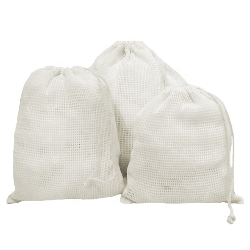 Mesh Bags Manufacturer - Cotton Drawstring Washable Eco Friendly Custom