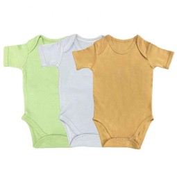 Baby Onesie Set Factory - Cotton Plain Printed Short Sleeves 0-12 Months