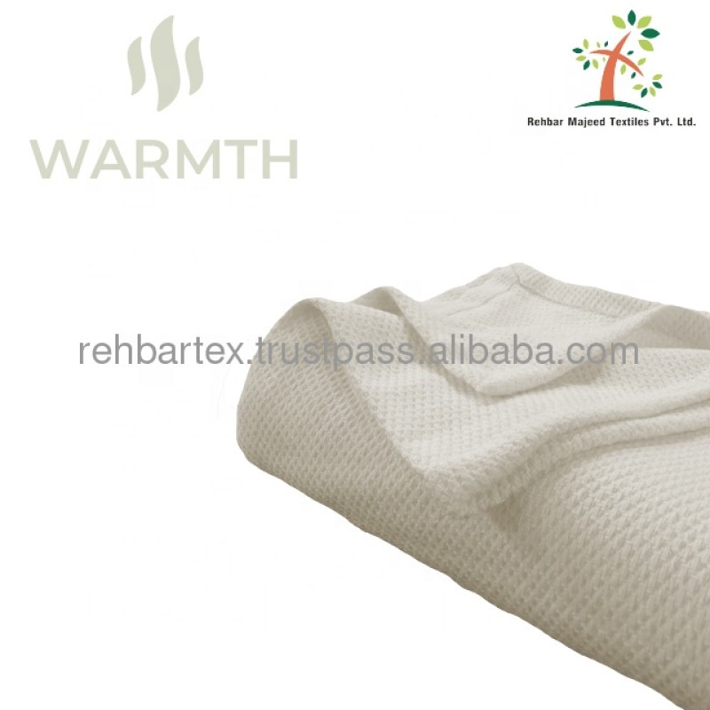 Basket Weave Blanket Supplier - Cotton Soft Warmth Custom Size Throw