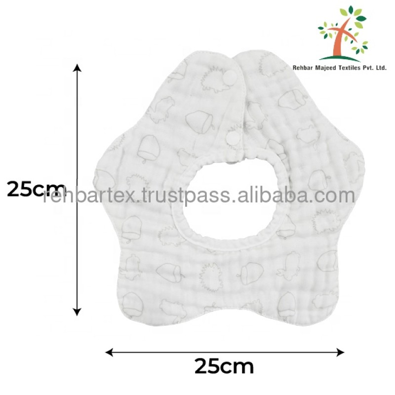 Muslin Bib Supplier - Cotton Adjustable Eating Drooling Teething