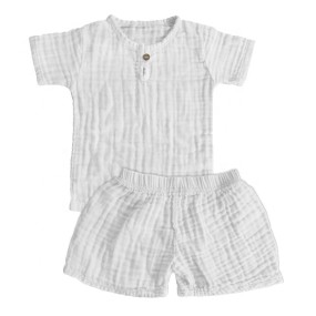 Baby Clothes Set Manufacturer - Cotton Muslin Summer Casual Tops Shorts