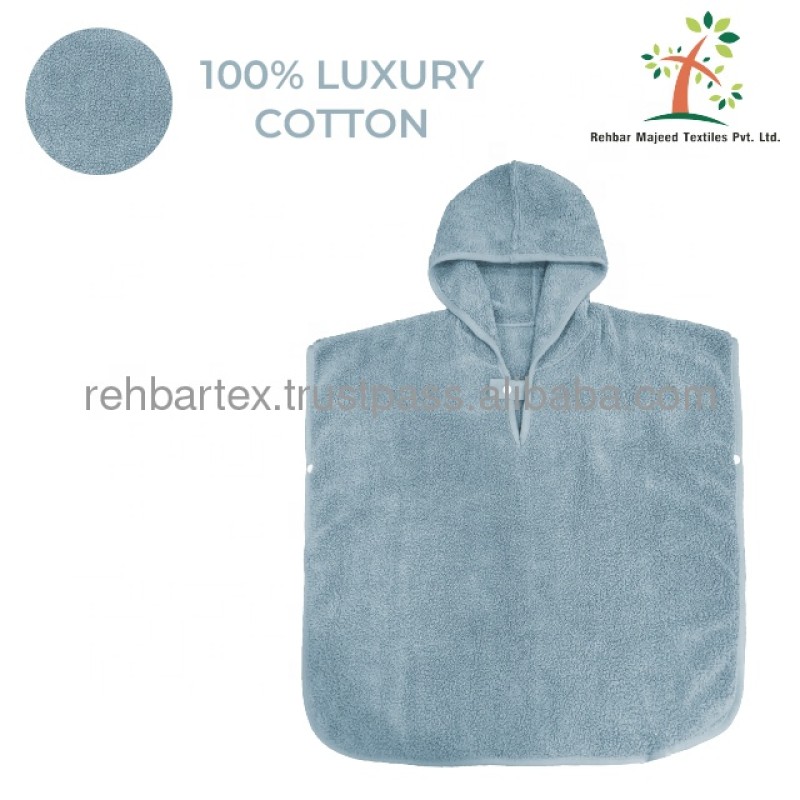 Hooded Poncho Supplier - Cotton Zero Twist Terry Extra Soft Custom Design