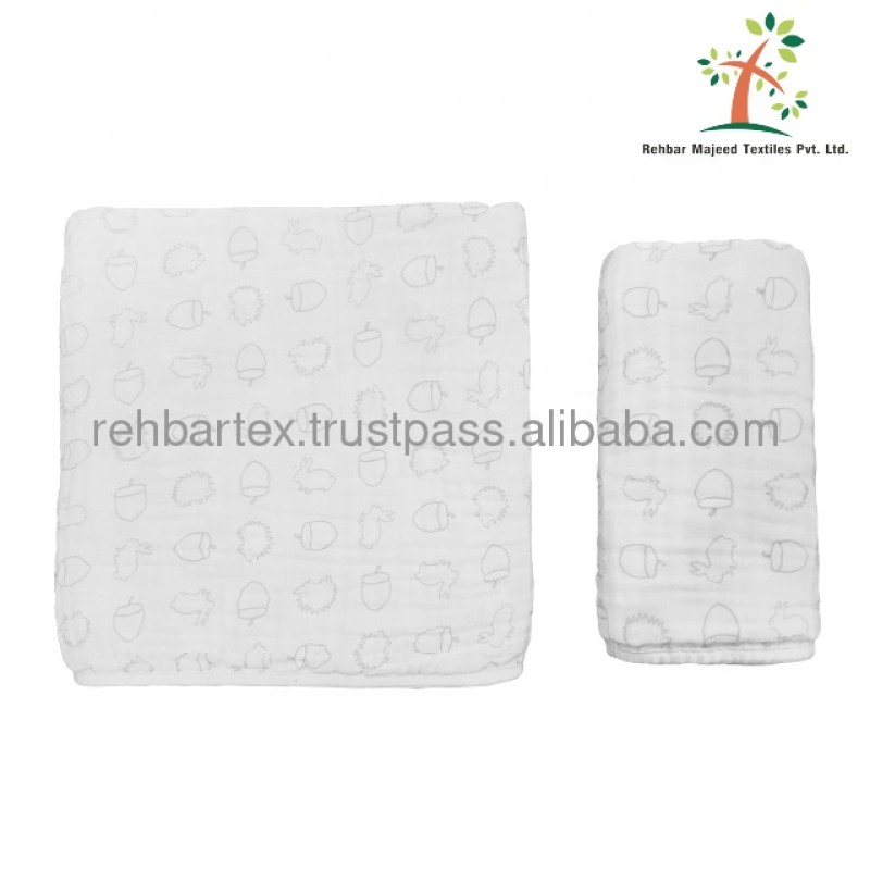 Cotton Blanket Supplier - 3 Layers Crinkle Soft Breathable Baby