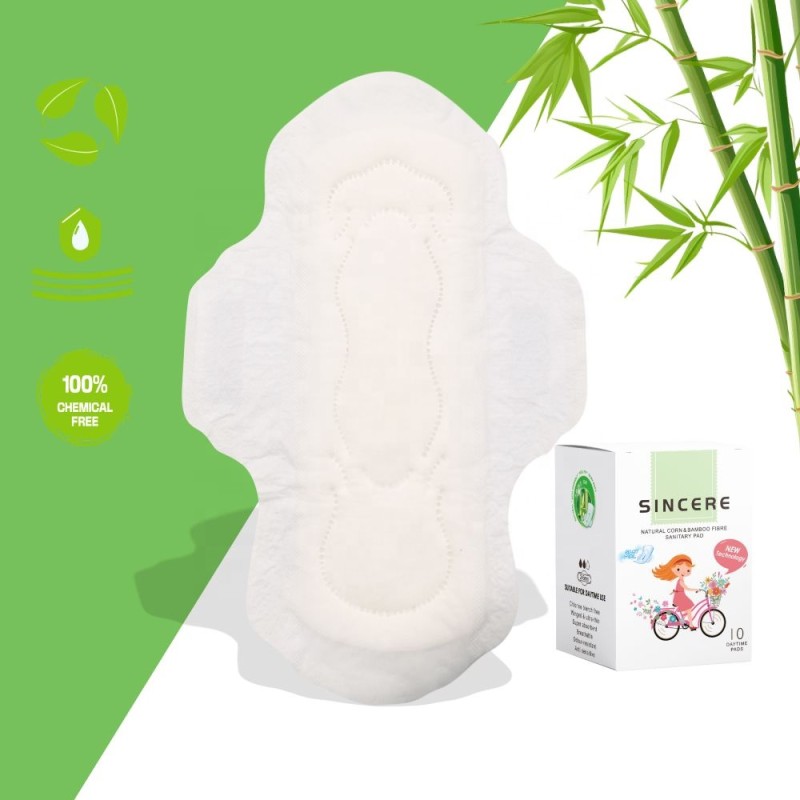 Sanitary Napkins Manufacturer - Organic Bamboo 240mm Disposable Breathable Loose Biodegradable Negative Ion