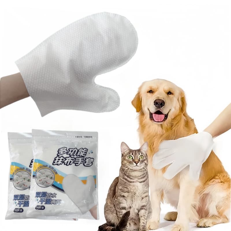 Pet Cleaning Gloves Supplier - Convenient Disposable Dog Cat Grooming Wipes