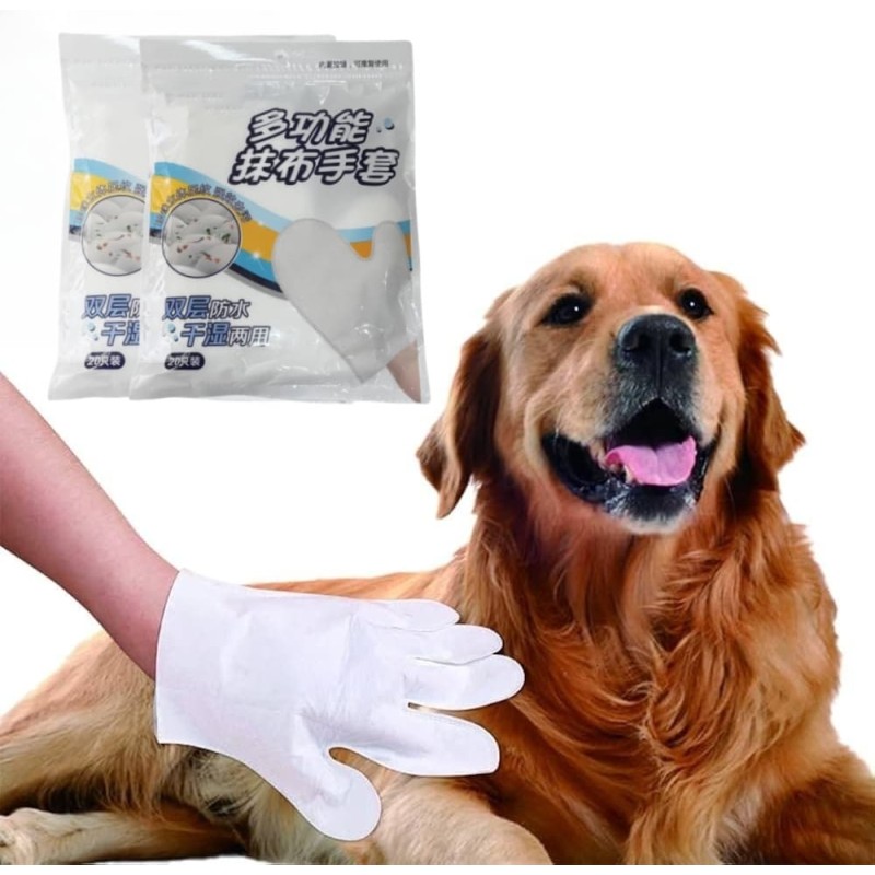 Pet Cleaning Gloves Supplier - Convenient Disposable Dog Cat Grooming Wipes