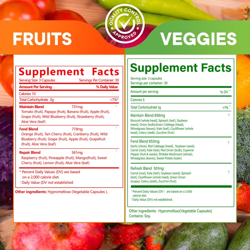 Best-Selling Super Vitamin Fruit and Vegetable Capsules Top Healthcare Supplement on the Market