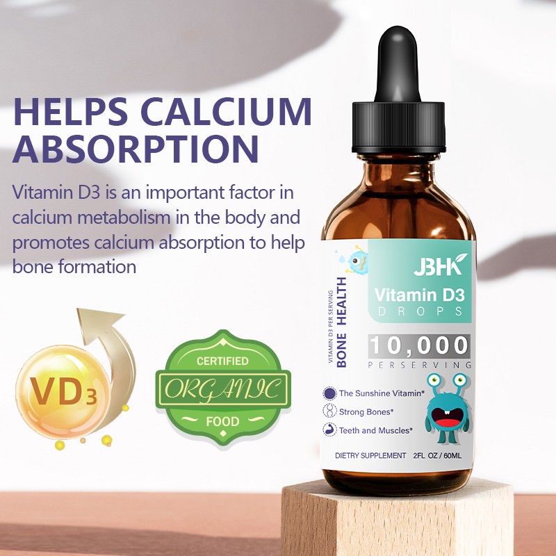 Private Label Custom Logo Collagen Capsules Skin Whitening Drops Vitamin D3 + K2 Beauty Products for Adults & Pregnant Women