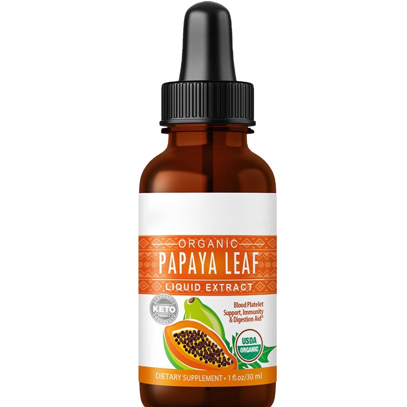 Organic Papaya Leaf Extract 30ml Drops Platelet Support Immune Digestive Aid Beauty Capsules for Everyone Except Pregnant Women