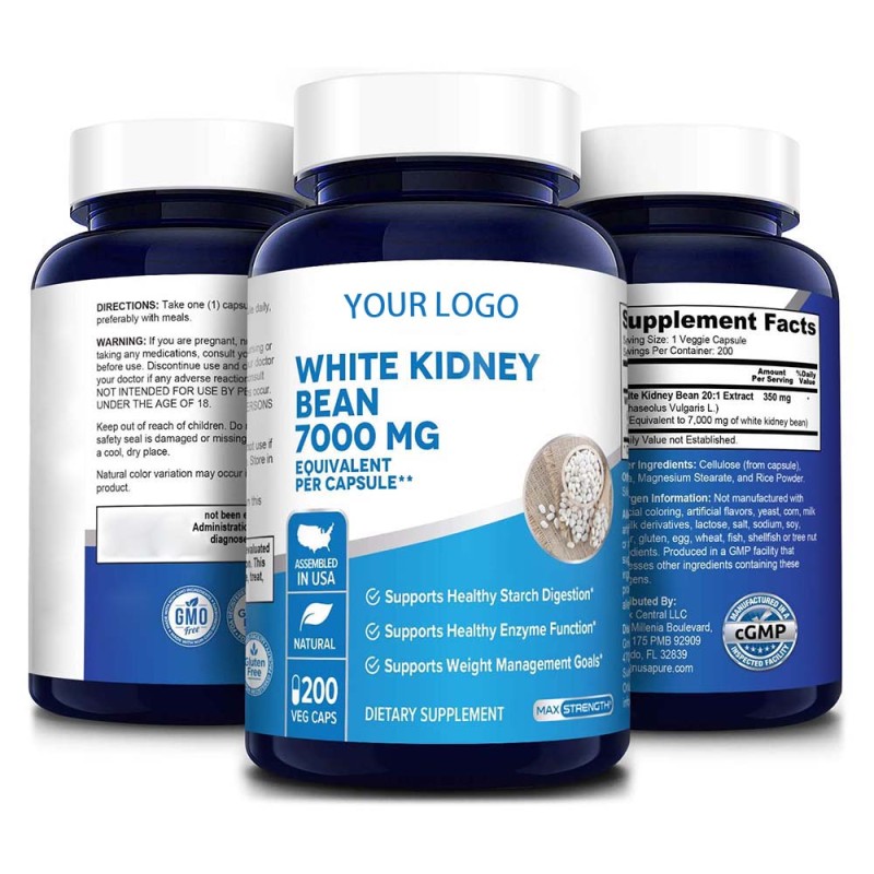 Private Label Organic Garcinia Cambogia & White Kidney Bean Capsules Weight Loss Supplement for Adults Beauty Product