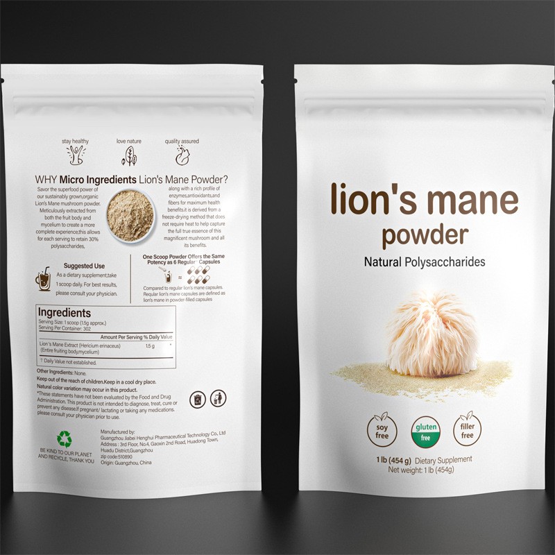 ODM Organic Lion's Mane Powder Brain Function & Immunity Support Energy Fueled for Adults Not for Pregnant Women