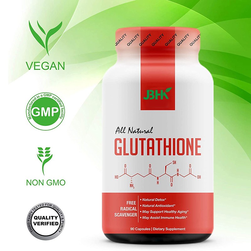 Factory Supplier's Private Label Vegan Healthcare Supplement Skin Whitening Anti-Aging Pure L-Glutathione Capsules Halal