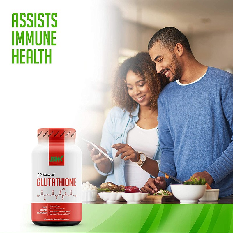 Factory Supplier's Private Label Vegan Healthcare Supplement Skin Whitening Anti-Aging Pure L-Glutathione Capsules Halal