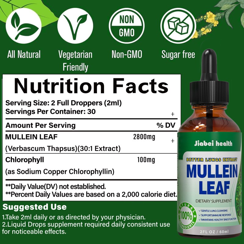 Nature's Answer Herbal Supplement Mullein Leaf Supports Healthy Respiratory Function