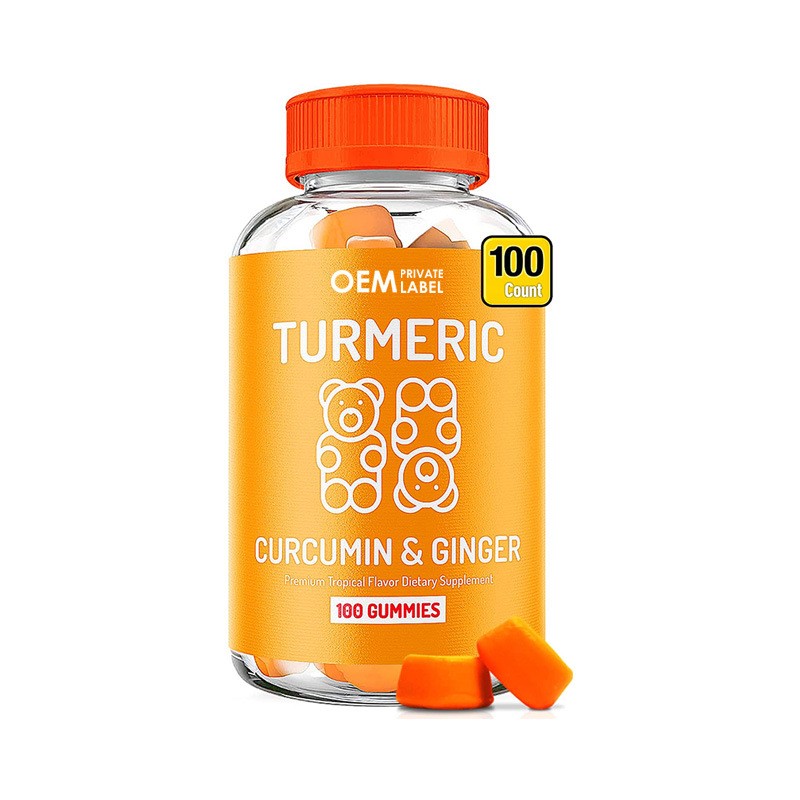 Halal Sugar Free Turmeric Gummies with Black Pepper Extra Strength Absorption Chewable Curcumin Beauty Supplements
