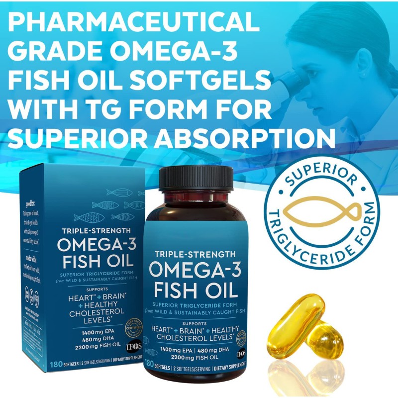 Halal Kosher 1000Mg Fish Oil Capsules Health Care Supplies for Adults and Children 3 Softgels Bulk Natural Bounty