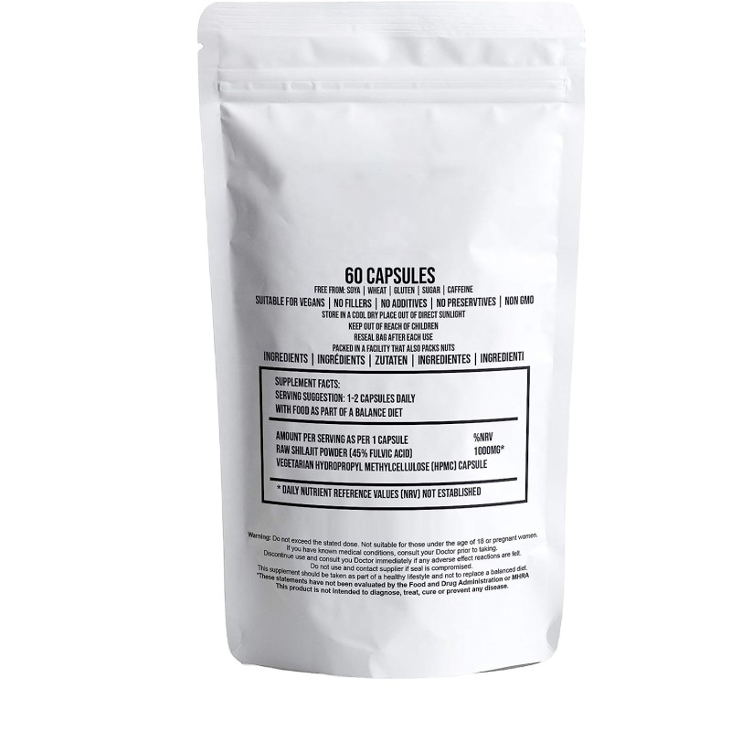 Hot Selling Custom Shilajit Vegan Tablet Natural Immune Booster Herbal Capsules for All Excluding Pregnant Women