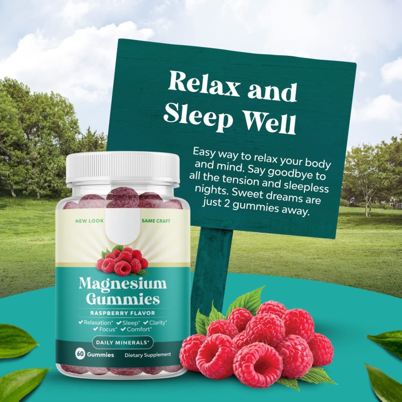 Sleeping Bear Gummies Threonate Cramp Relaxation OEM Magnesium Glycinate Gummy Vitamin Capsules Beauty Product for Adults