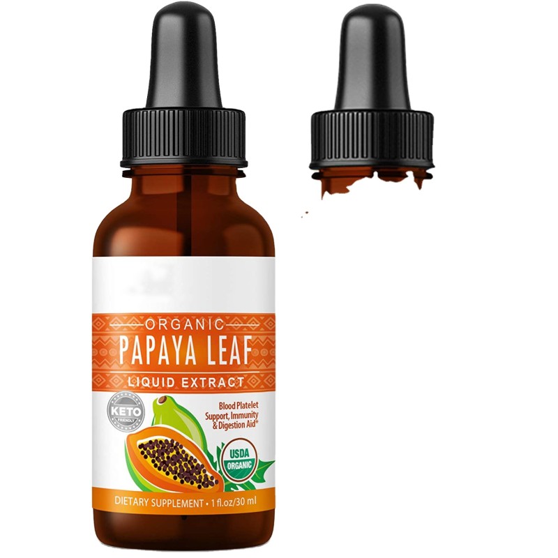 Organic Papaya Leaf Extract 30ml Drops Platelet Support Immune Digestive Aid Beauty Capsules for Everyone Except Pregnant Women