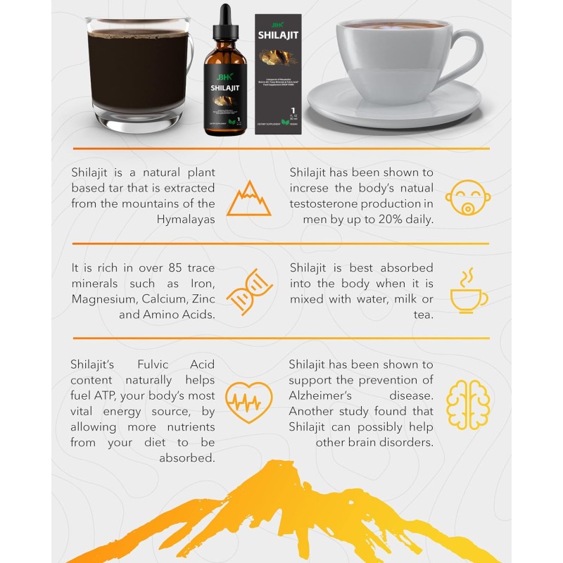 Private Label Shilajit Drops Fulvic Acid Beverage for Adults Oral Liquid Dosage