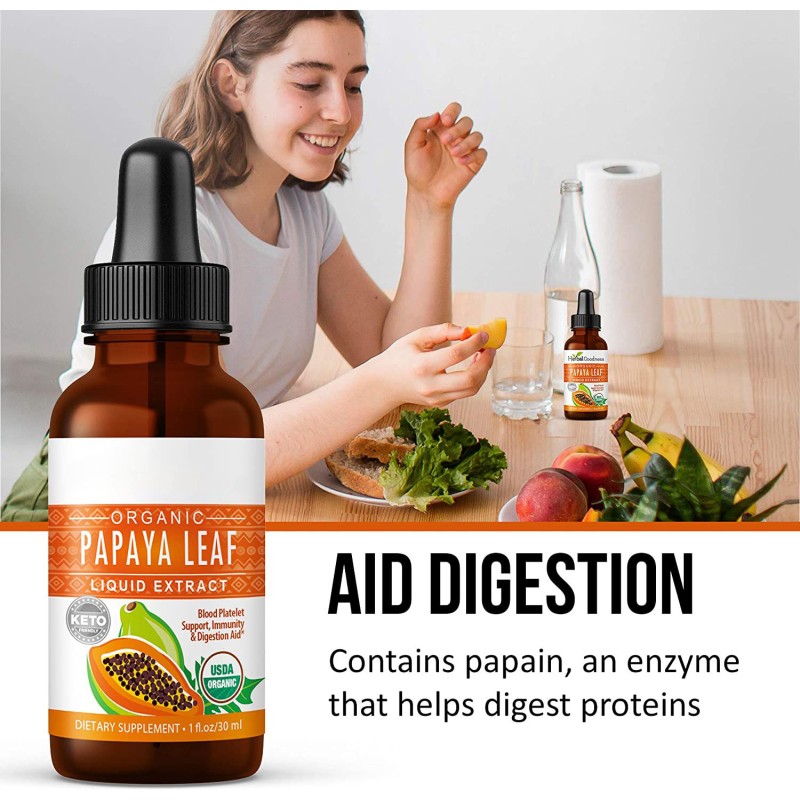 Organic Papaya Leaf Extract Drop 30ml Platelet Support Immune Digestive Aid Dietary Supplement Capsules Dosage Beauty Product