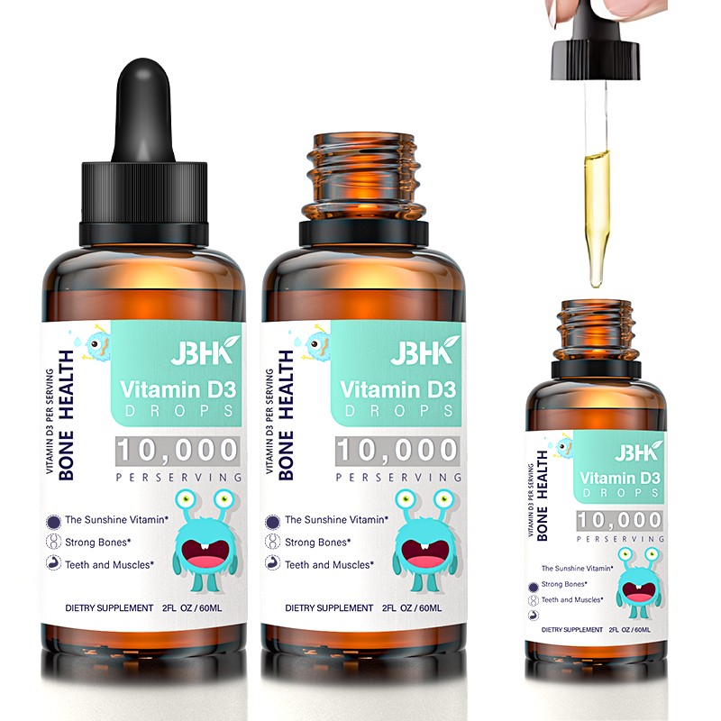 Private Label Custom Logo Collagen Capsules Skin Whitening Drops Vitamin D3 + K2 Beauty Products for Adults & Pregnant Women