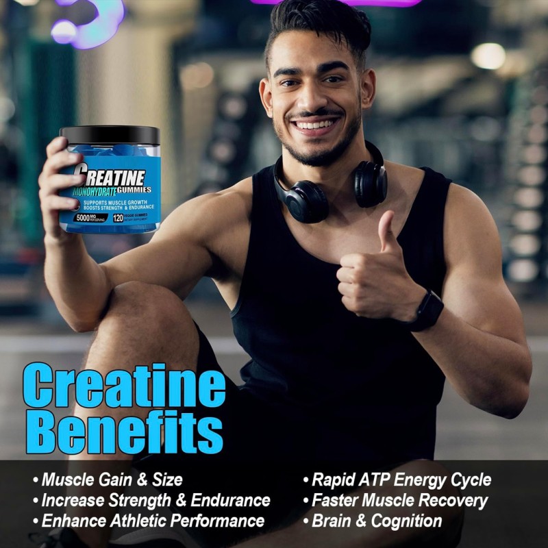 OEM Creatine Monohydrate Gummies Per Serving Strength and Muscle Builder for Men and Women