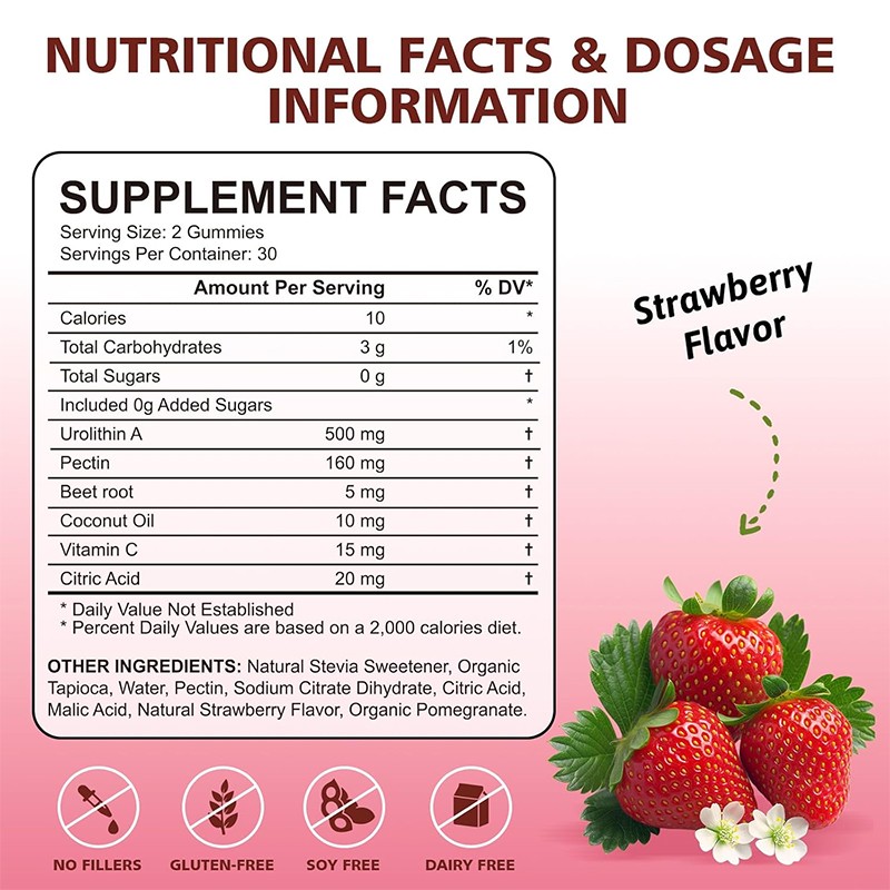 Urolithin Gummies Manufacturer - BioFlex OEM Private Label Natural 500mg Urolithin Dietary