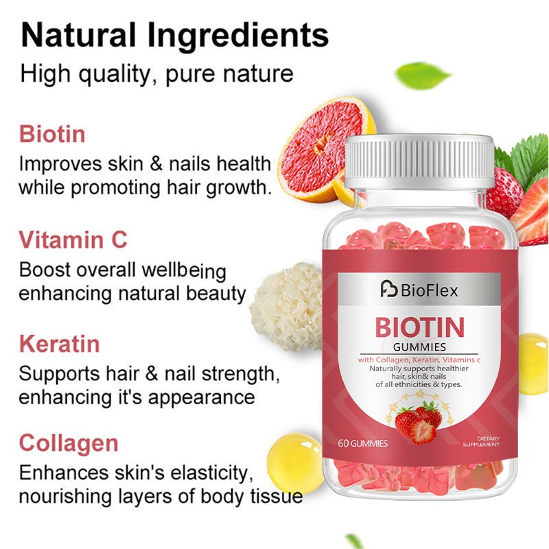 Hair Gummies Manufacturer - OEM Private Label Hair Growth Biotin Collagen Keratin with Vitamin C