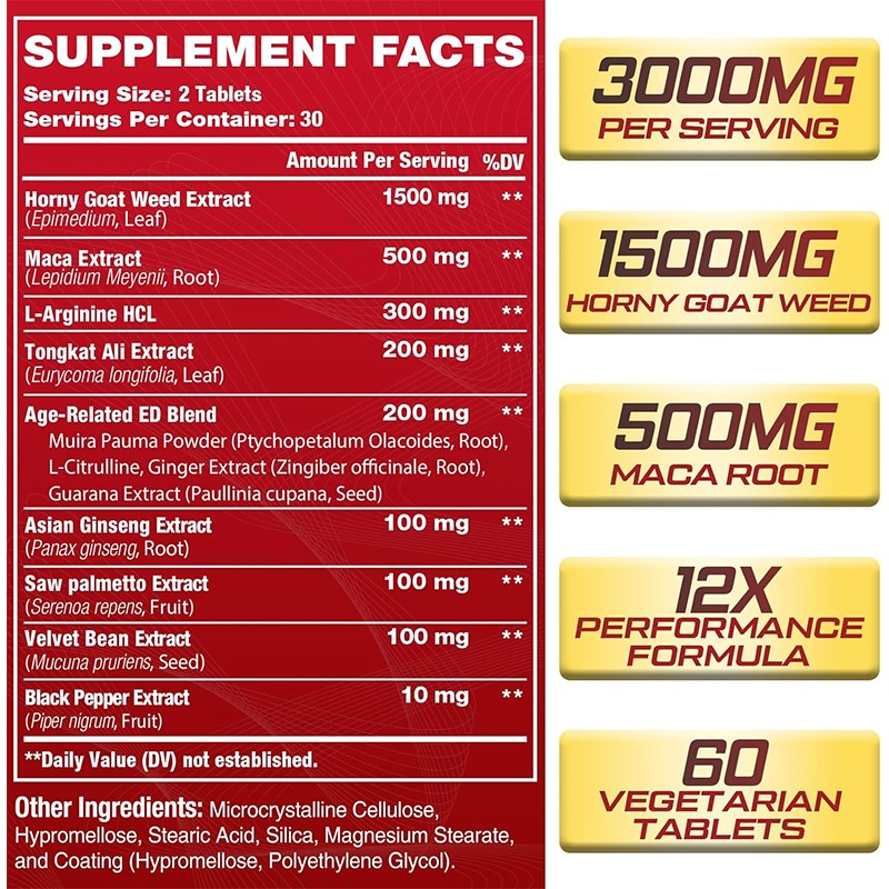 Male Tablets Manufacturer - Wholesale OEM Private Label Horny Goat Weed Maca Tongkat Ali Herbal