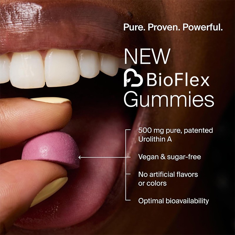 Urolithin Gummies Manufacturer - BioFlex Natural Strawberry Flavor 500mg Urolithin Supplements