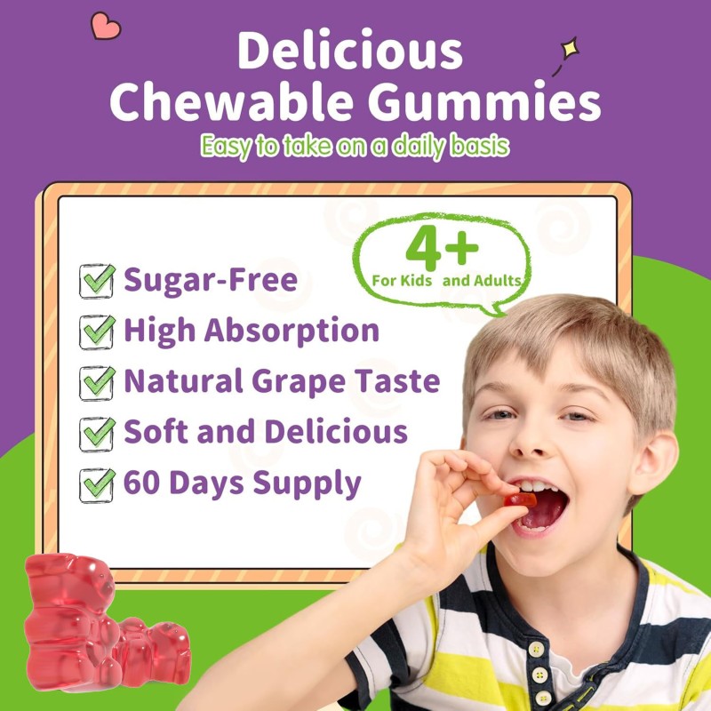 Kids Sleep Gummies Manufacturer - OEM Private Label Natural Grasp Flavor Melatonin-free B6 D3