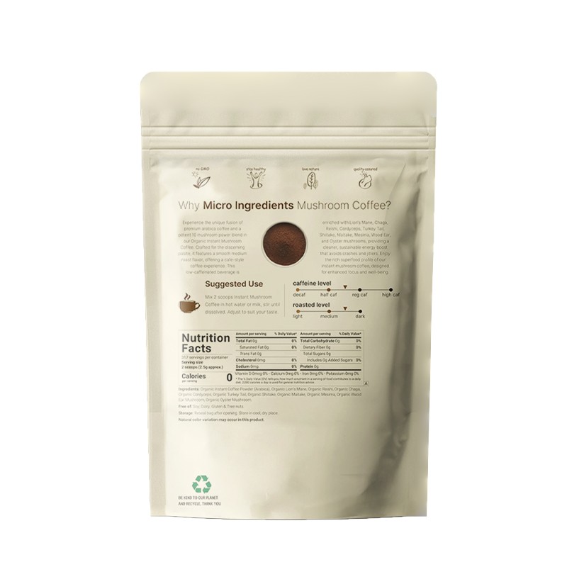 Mushroom Coffee Manufacturer - HALAL Organic 10 in 1 Superfood Blend Instant Powder Pouch