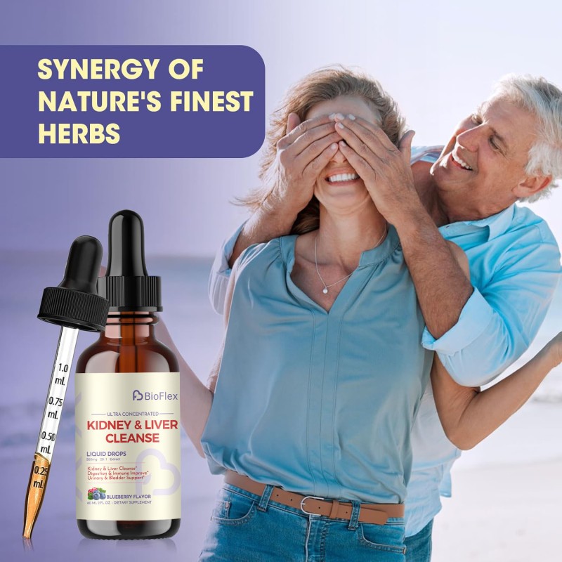 Liver Drops Manufacturer - BioFlex Custom Logo Natural Blueberry Flavor Organic Herbal Liver Cleanse