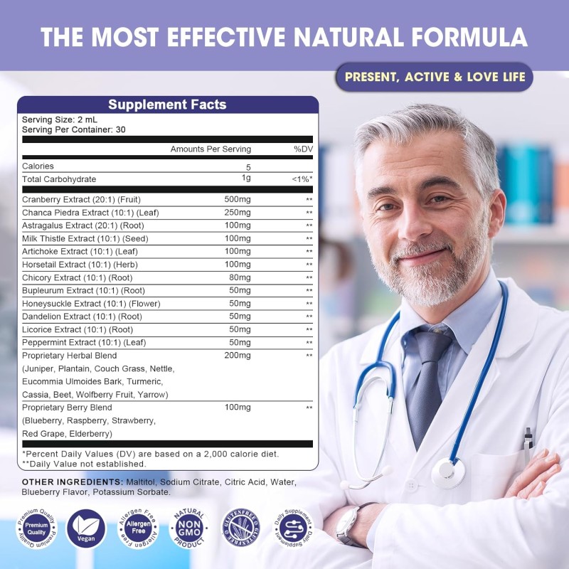 Liver Drops Manufacturer - BioFlex 27 in 1 Herbal Formula Cranberry Chanca Piedra Kidney Liver